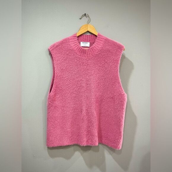 Pink Old Navy Mock Neck Eyelash Sweater Size XL EUC - Picture 3 of 7